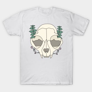 Kitty Skull with Flowers T-Shirt